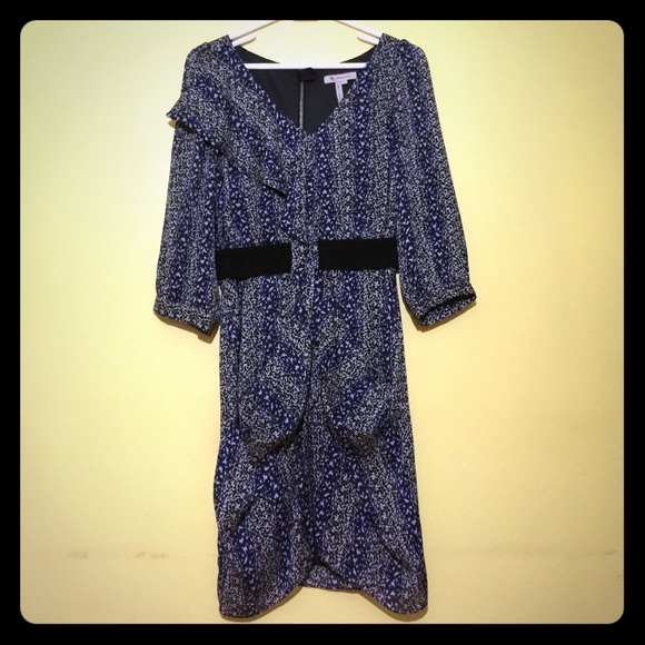 Blue/black patterned dress
