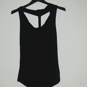 black sleeveless top