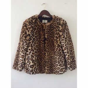 Zara Girls Faux Fur Leopard Coat - Size 11/12