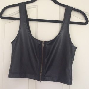 Out from Under Faux Leather Crop Top