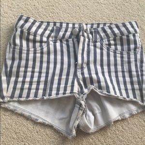 Striped Jean shorts
