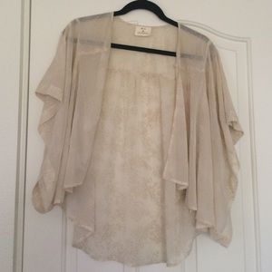 Pins and Needles Sheer Cream Kimono XS