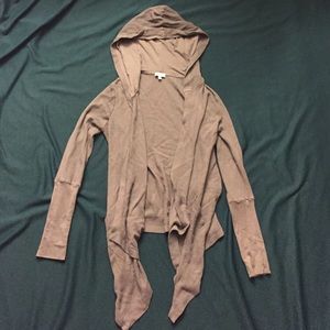 Light Gray Hooded Drapey Cardigan w/ Pockets