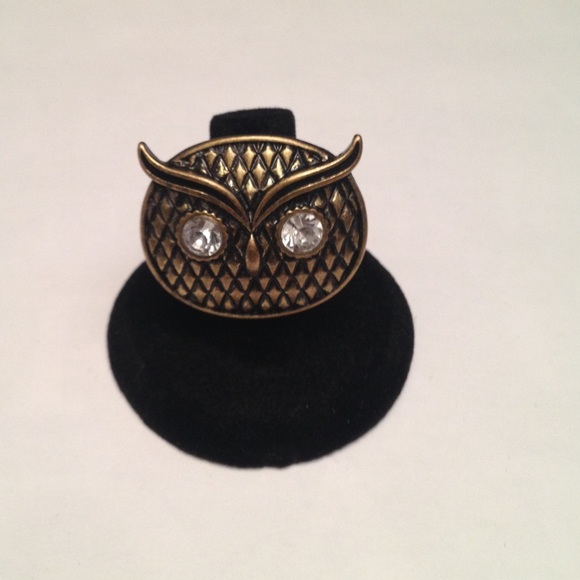 Bronze Owl Face Ring
