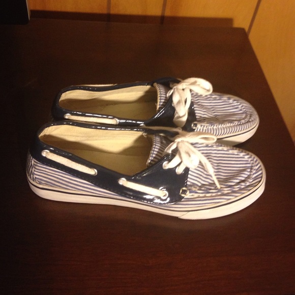 Dexter Boat Shoes / White & Navy blue