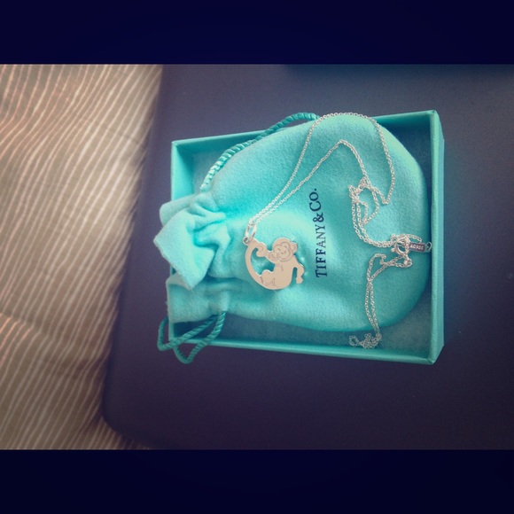 Sterling silver Tiffany and co monkey necklace.
