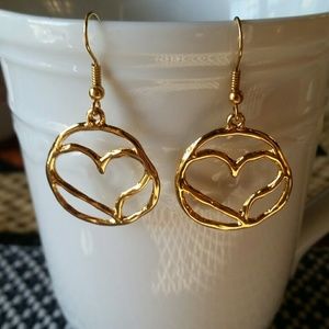 Heart of gold fashion earrings