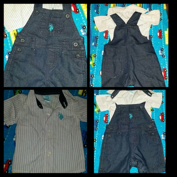 Baby Boy US Polo Shirt And Overalls