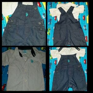 Baby Boy US Polo Shirt And Overalls