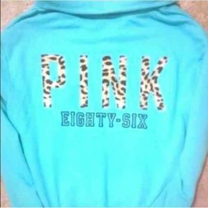 Turquoise VS PINK leopard crewneck