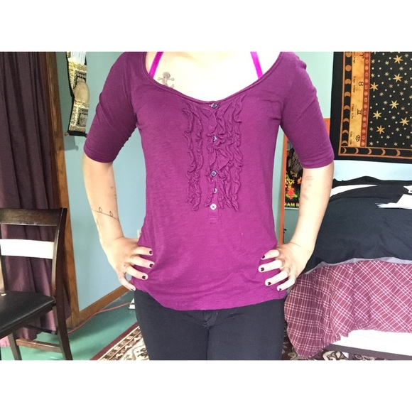 Purple 3/4 sleeve blouse