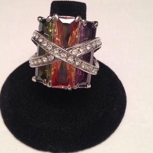 Beautiful Tri-Color Bypass Ring