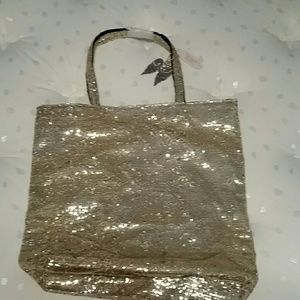 Nwt large gold sequined bag