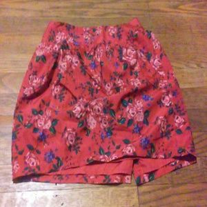 Red Floral skirt