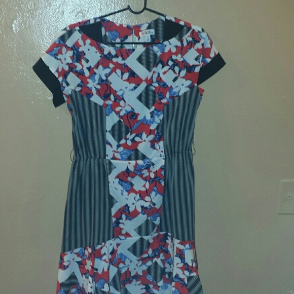 Floral stripey dress