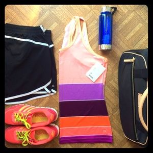 GAP Peach Striped XL Racerback Tank Top