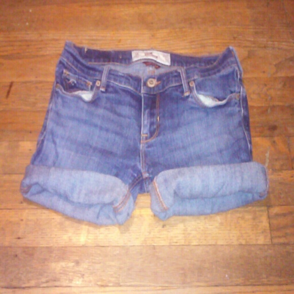 Hollister dark jean shorts