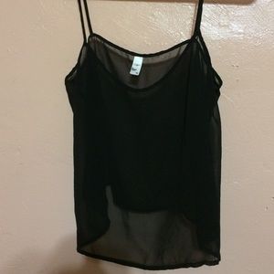 AA black chiffon tank top