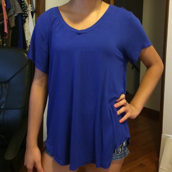 Blue Woven Tee