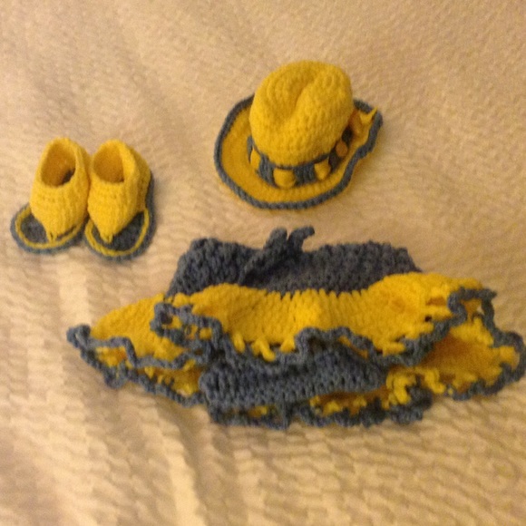 SOLD.....Cowboy Outfit Crocheted