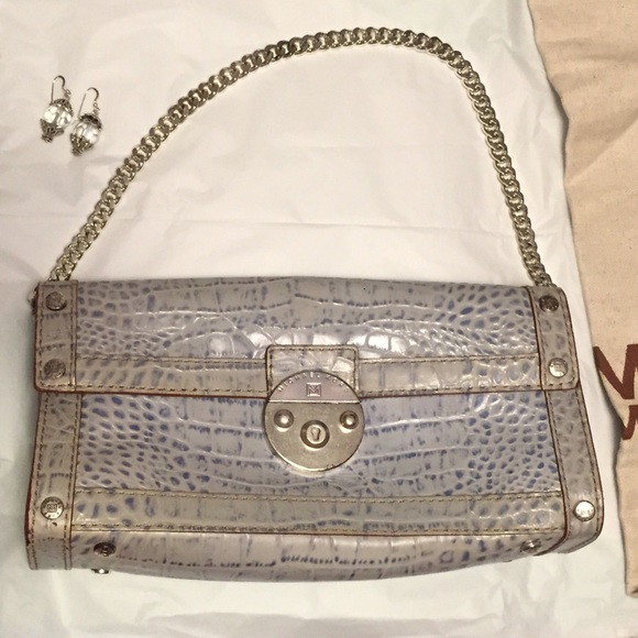 Michael Kors blue silver shoulder bag purse