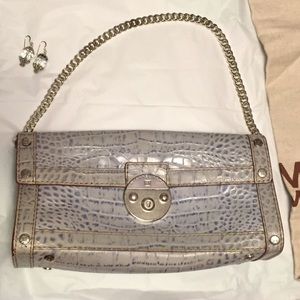 Michael Kors blue silver shoulder bag purse