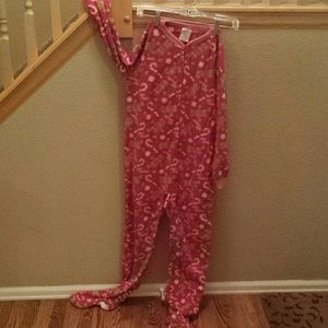 Girls Xmas footie pajamas