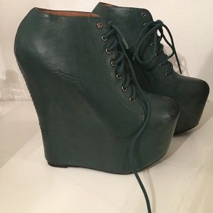 Jeffrey Campbell green wedges 8.5 $155