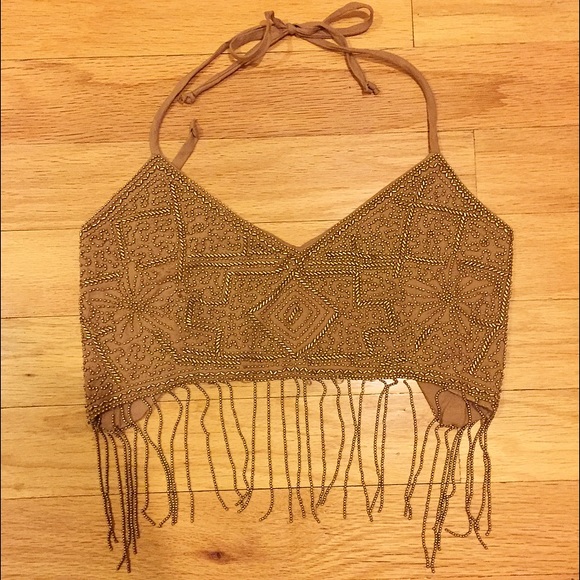 Beaded Tie-Back Bra Top