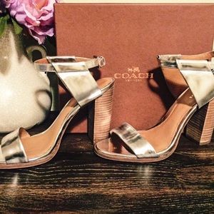 Coach "Lexey" silver block heels