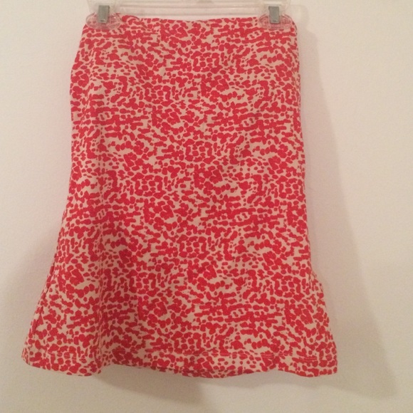 H&M Red and White Print Strapless Top