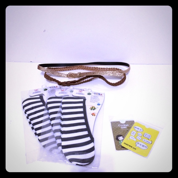 Bundle: socks, card case & belts