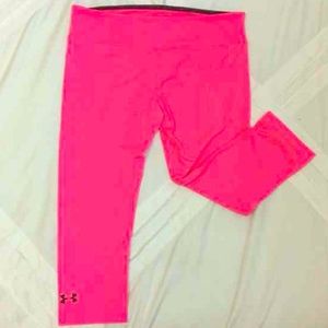 Pink under armour workout spandex