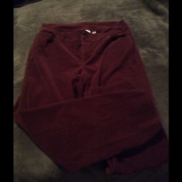 Avenue Burgundy/Wine Corduroy Pants