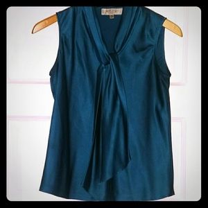 Kasper Teal Sleeveless Blouse