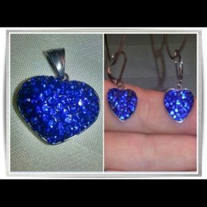 Heart pendent and matching earrings.