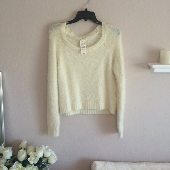 Pacsun Ivory Fuzzy Sweater