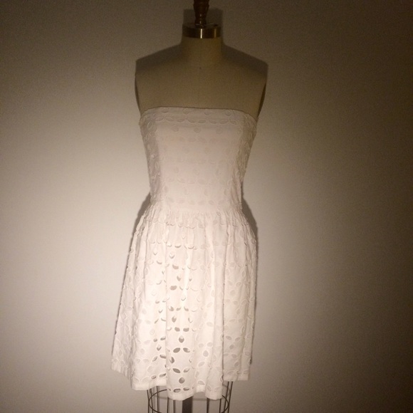 Aqua white eyelet dress