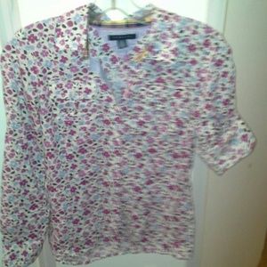 Tommy Hilfiger Floral Button Up Blouse Size