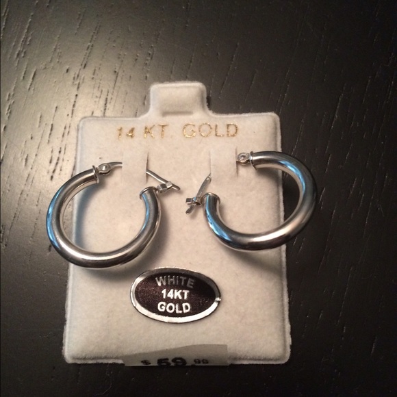 White gold small hoops