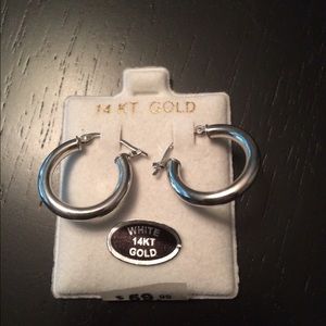 White gold small hoops