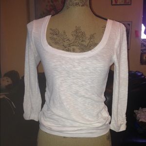 No Boundaries 3/4 Sleeve White Shirt