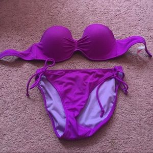 VS purple bandeau top 36C and bottoms M