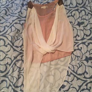 Sheer blush and cream top