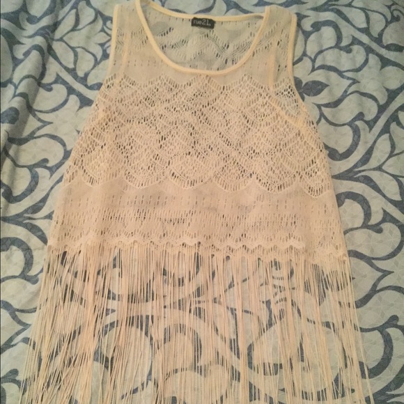 Lace fringe top