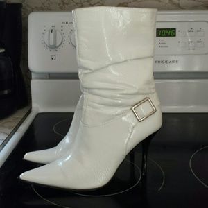 Beautiful White over ankle boots