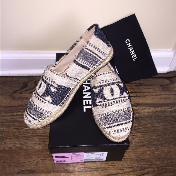 Chanel Espadrilles Striped Toile