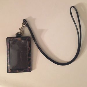 Coach lanyard with ID and card holder