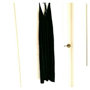 Victoria Secret Black Maxi Dress Spider T-Back SM