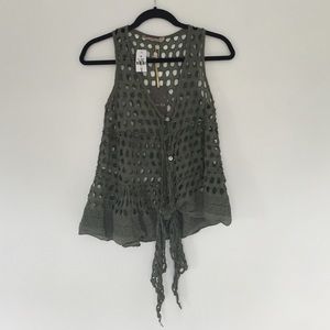 LF Stores Kazmika green cutout top medium